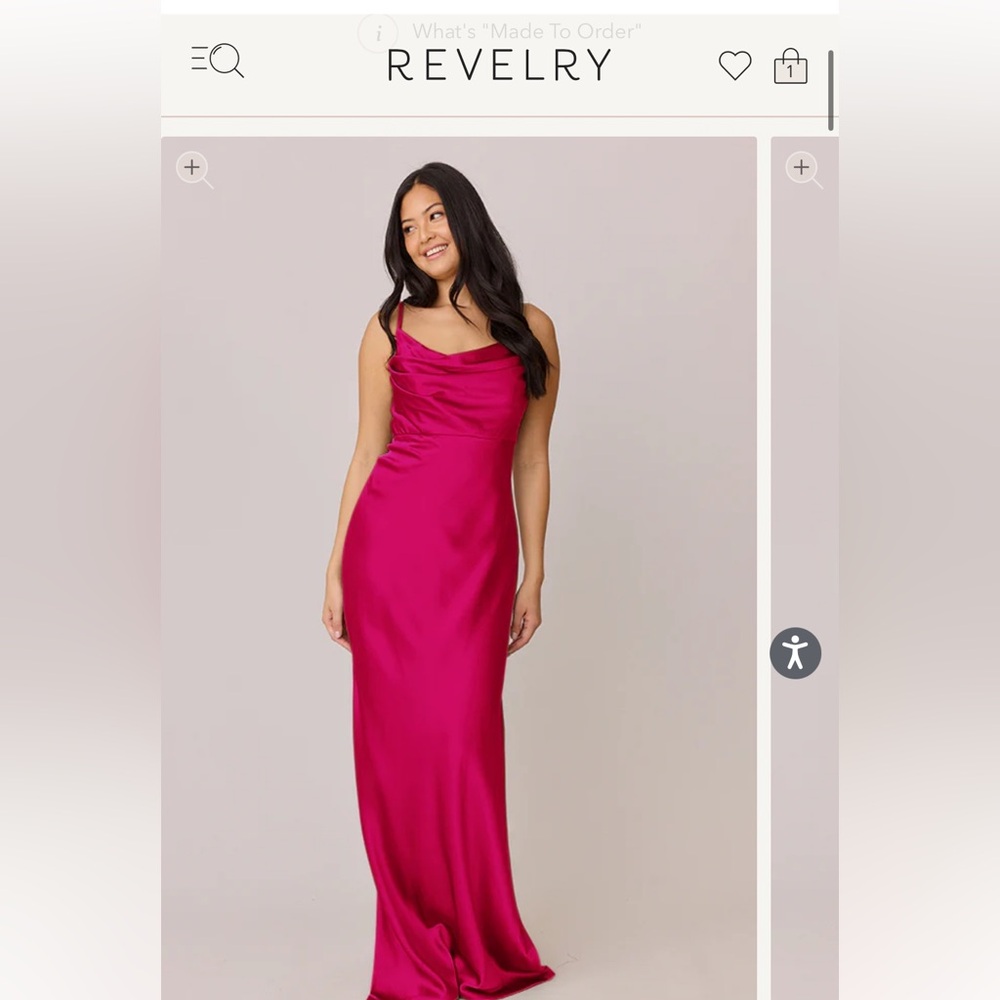 Revelry Hot Pink Skye Satin Dress